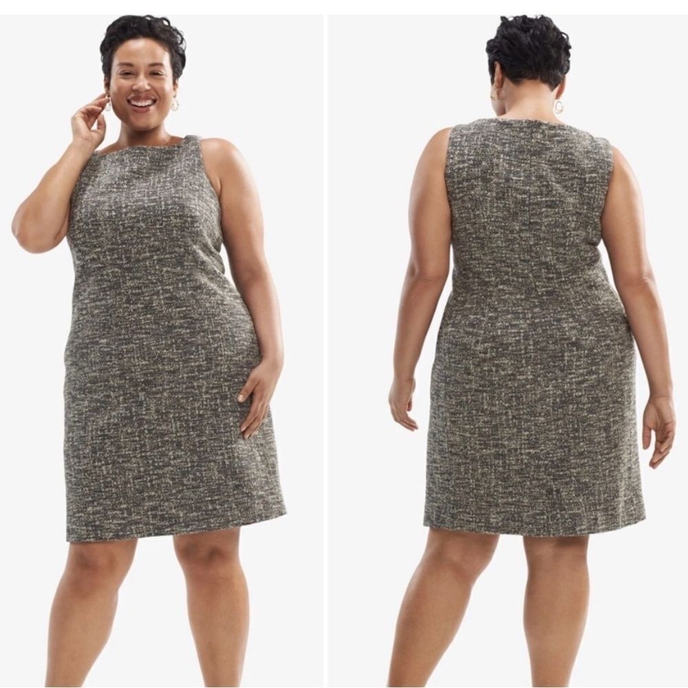 Mm Lafleur Lydia Boucle Twisted Strap Tweed Knit Sheath Dress Gray Size 1a Nwt